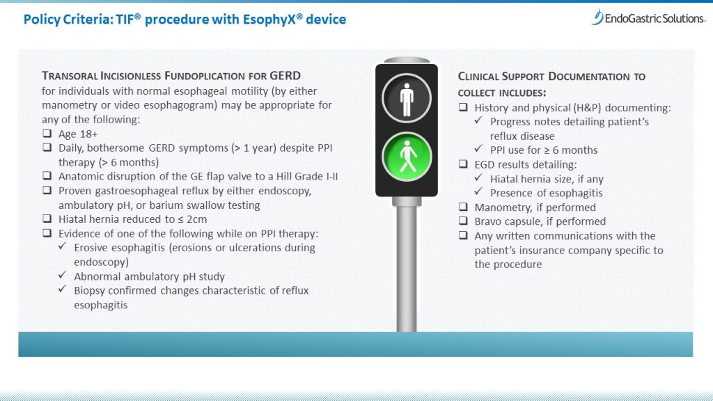 TIF procedure policy criteria